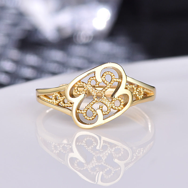 Damenring mit kunstvollem Muster und hochwertiger Goldbeschichtung Shop Nory