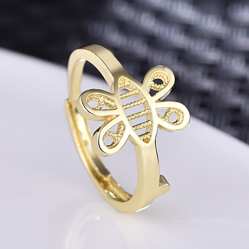 Damenring mit kunstvollem Bienenmotiv und hochwertiger Goldveredelung Shop Nory