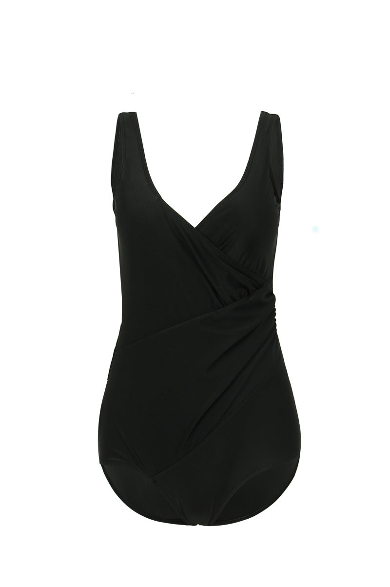 Damen Eleganter Wickel-Badeanzug mit modellierenden Einsätzen