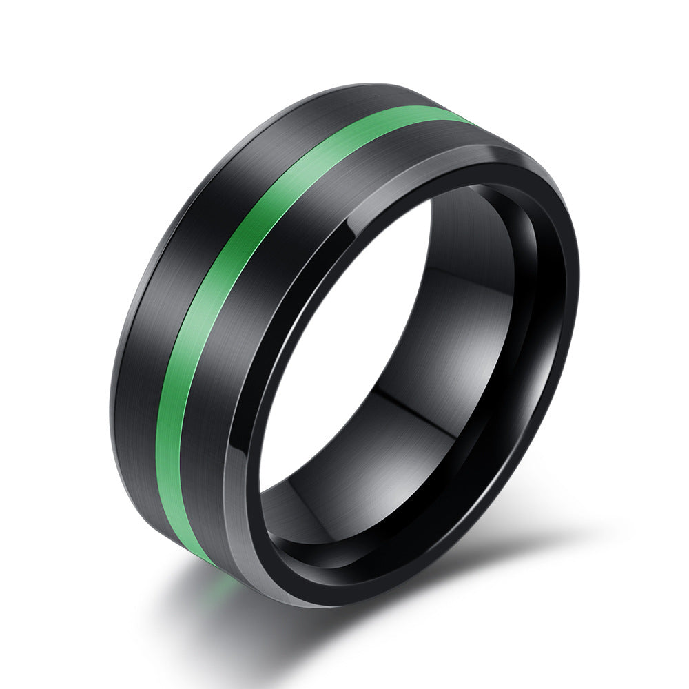Herren Ring mit modernem, schwarz-grünem Design Shop Nory