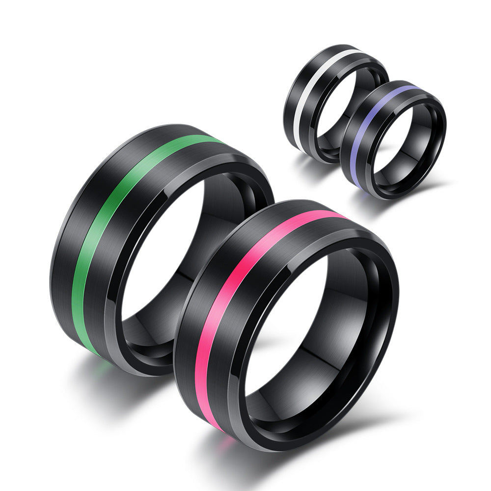 Herren Ring mit modernem, schwarz-grünem Design Shop Nory