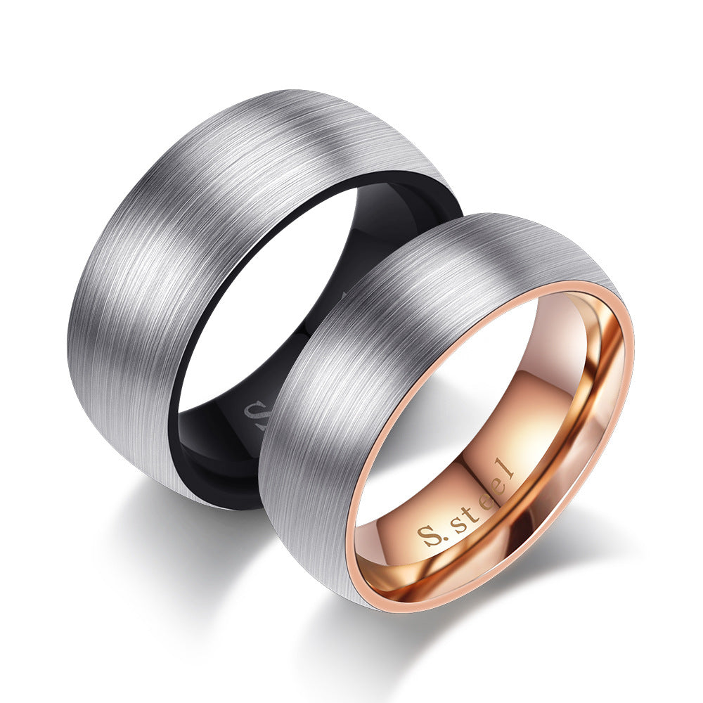 Herren Ring mit modernem gebürstetem Oberflächenfinish und eleganter Roségoldfassung Shop Nory
