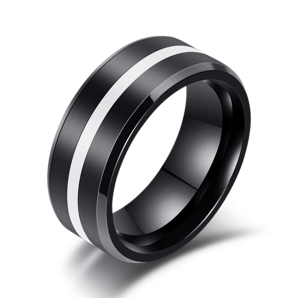Herren Ring mit modernem, schwarz-grünem Design Shop Nory