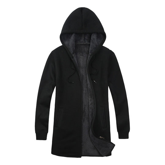 Herren Kapuzen-Strickmantel mit weichem Teddyfutter und offenem Schnitt Shop Nory