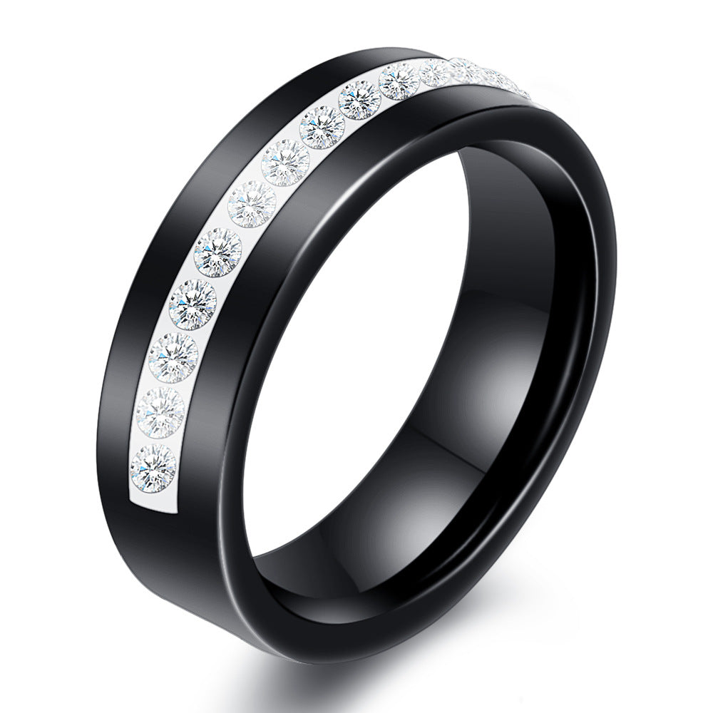 Damen Edelstahl Ring mit funkelndem Zirkonia-Besatz Shop Nory