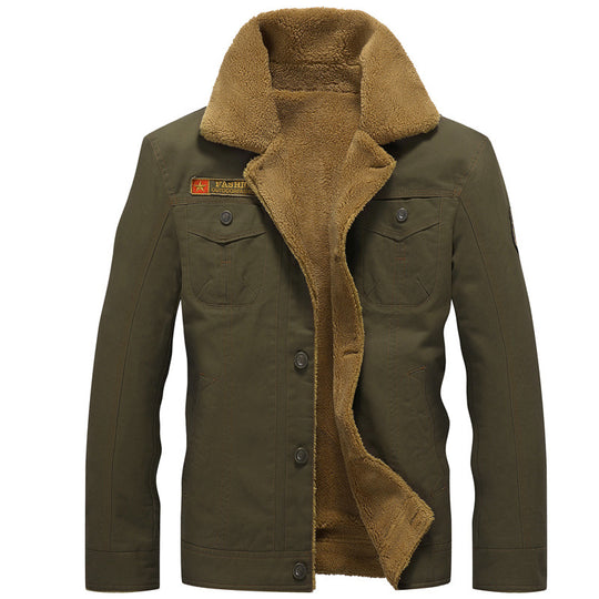 Herren Canvas-Truckerjacke mit Sherpa-Innenfutter und Utility-Taschen Shop Nory