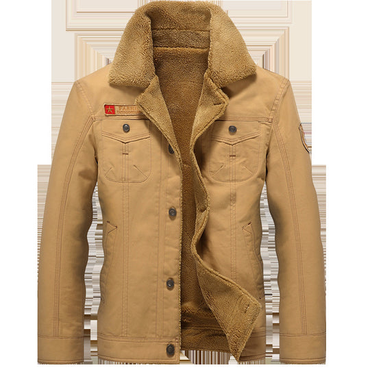 Herren Canvas-Truckerjacke mit Sherpa-Innenfutter und Utility-Taschen Shop Nory