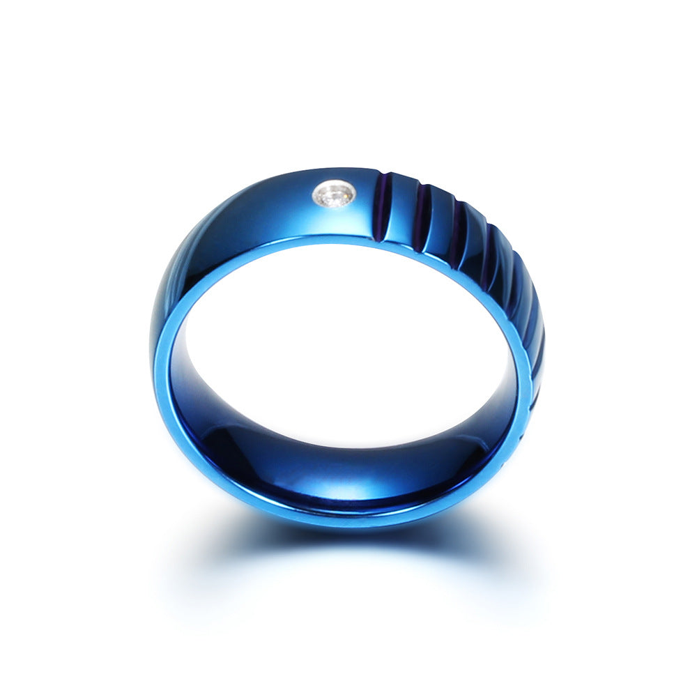 Herren Ring mit strukturiertem Design und funkelndem Kristallelement Shop Nory