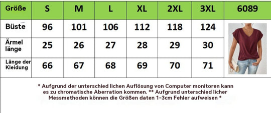 Einfarbiges T-Shirt mit V-Ausschnitt