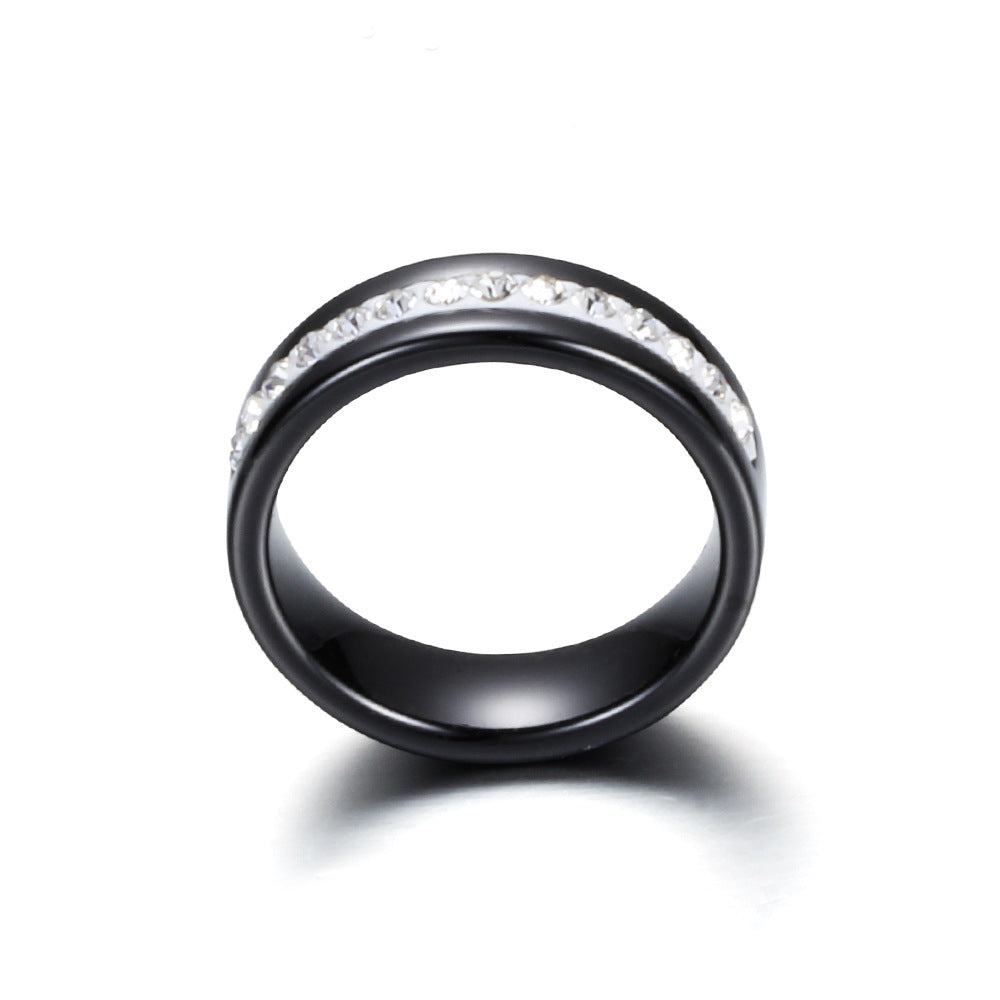 Damen Edelstahl Ring mit funkelndem Zirkonia-Besatz Shop Nory