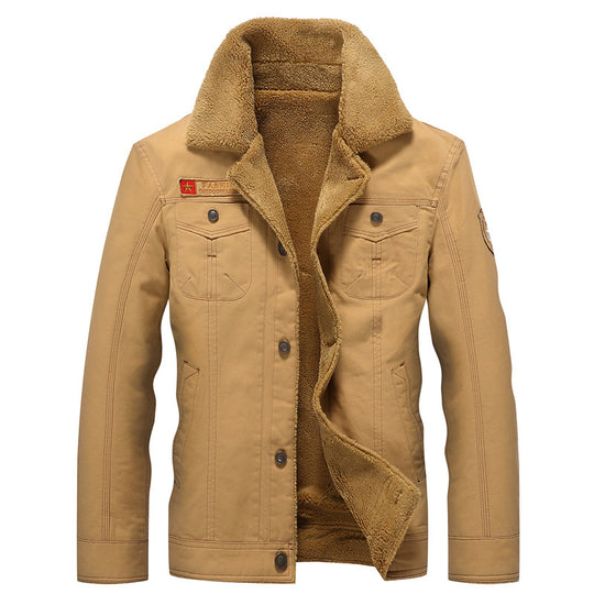 Herren Canvas-Truckerjacke mit Sherpa-Innenfutter und Utility-Taschen Shop Nory
