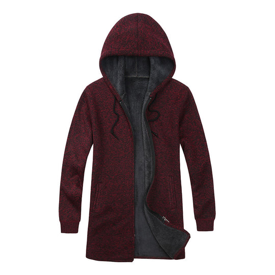 Herren Kapuzen-Strickmantel mit weichem Teddyfutter und offenem Schnitt Shop Nory
