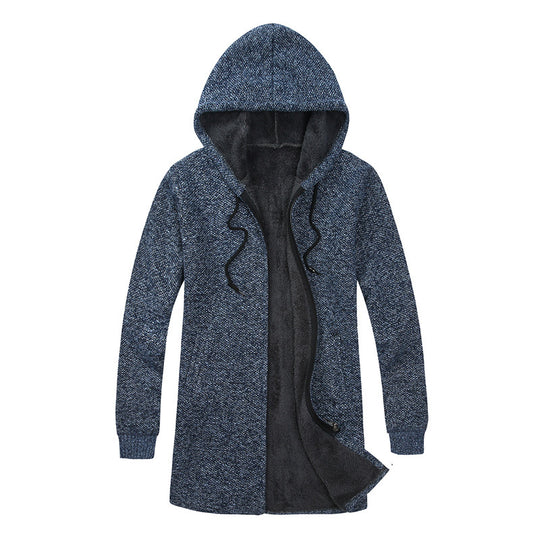 Herren Kapuzen-Strickmantel mit weichem Teddyfutter und offenem Schnitt Shop Nory