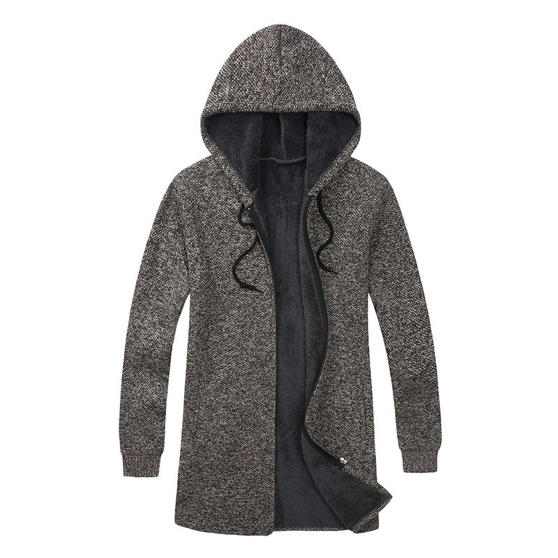 Herren Kapuzen-Strickmantel mit weichem Teddyfutter und offenem Schnitt Shop Nory