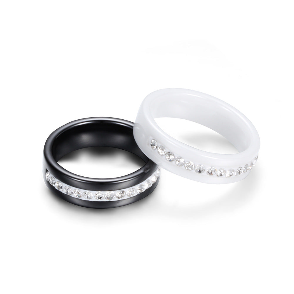 Damen Edelstahl Ring mit funkelndem Zirkonia-Besatz Shop Nory