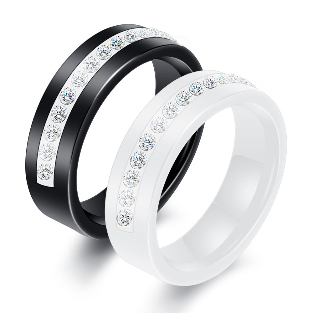 Damen Edelstahl Ring mit funkelndem Zirkonia-Besatz Shop Nory