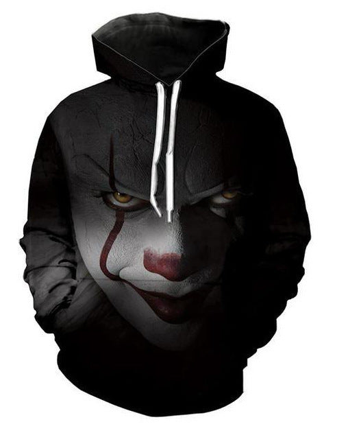 Herren Kapuzenpullover mit fotorealistischem 3D-Skull-Print, Kronen- & Kettenmotiv Shop Nory