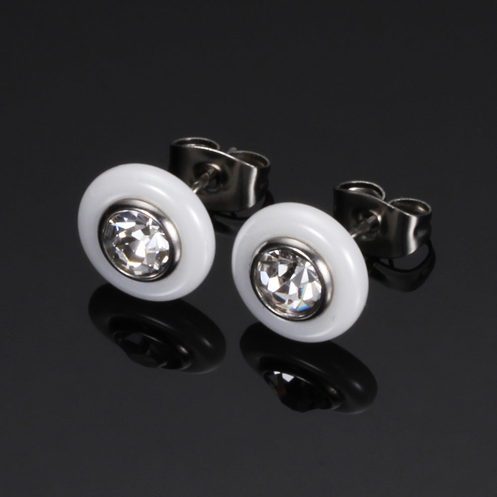 Damen Ohrstecker mit funkelndem Kristall und modernem Design Shop Nory