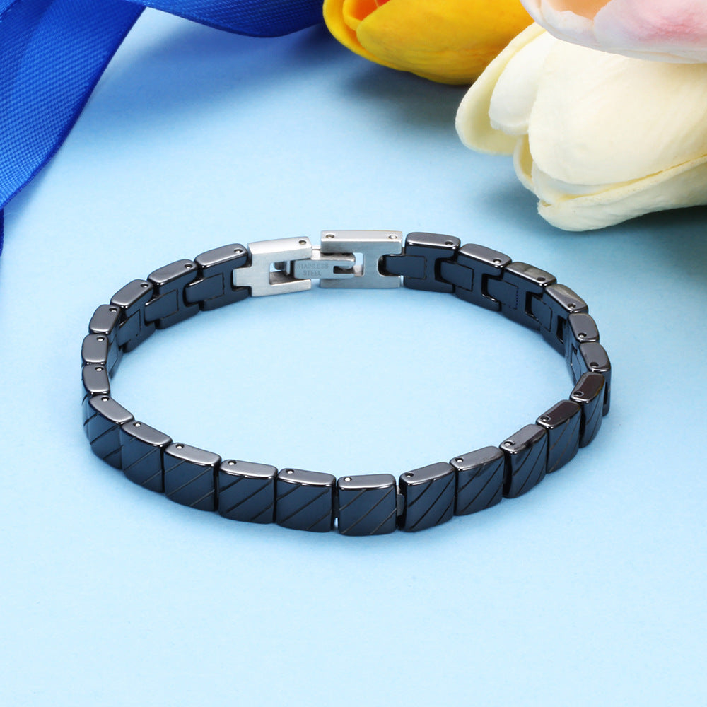 Herren Armreif mit modernem designorientiertem Edelstahlverschluss Shop Nory