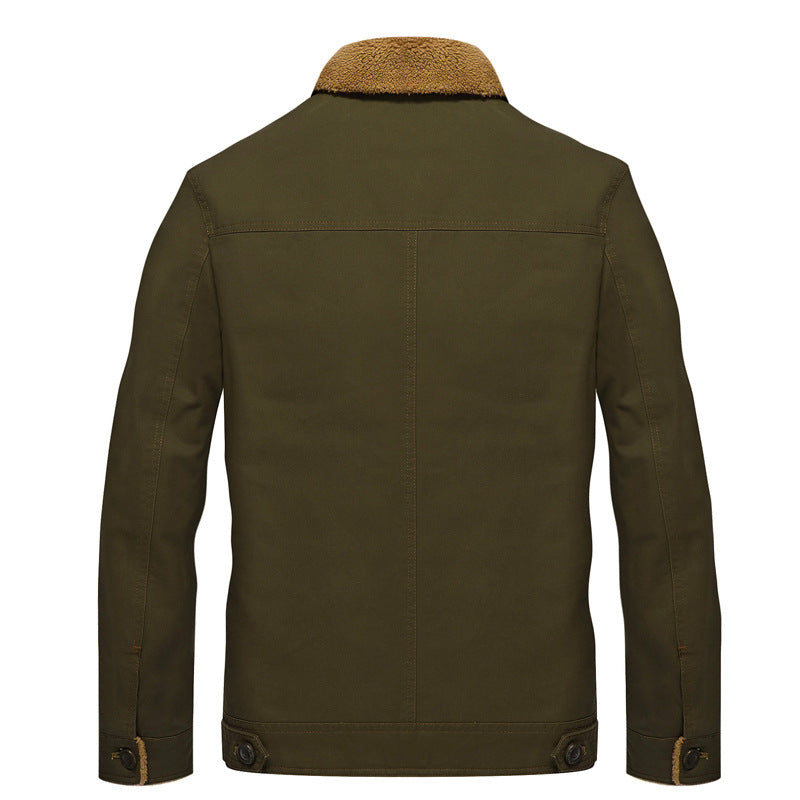 Herren Canvas-Truckerjacke mit Sherpa-Innenfutter und Utility-Taschen Shop Nory