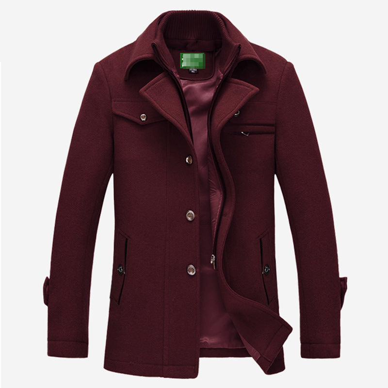 Herren Wollmix-Kurzmantel mit integrierter gesteppter Innenjacke und Hemdkragen Shop Nory