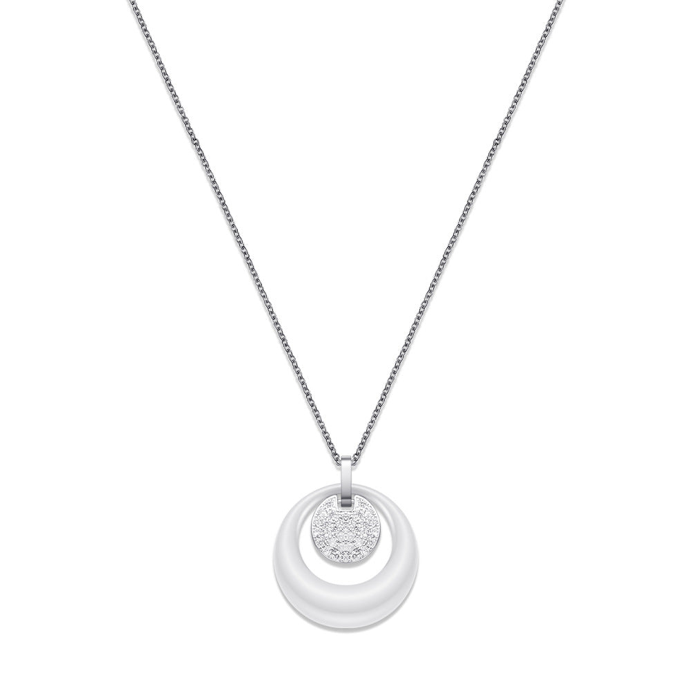 Damen Halskette mit modernem doppeltem Anhänger und elegantem Metallfinish Shop Nory