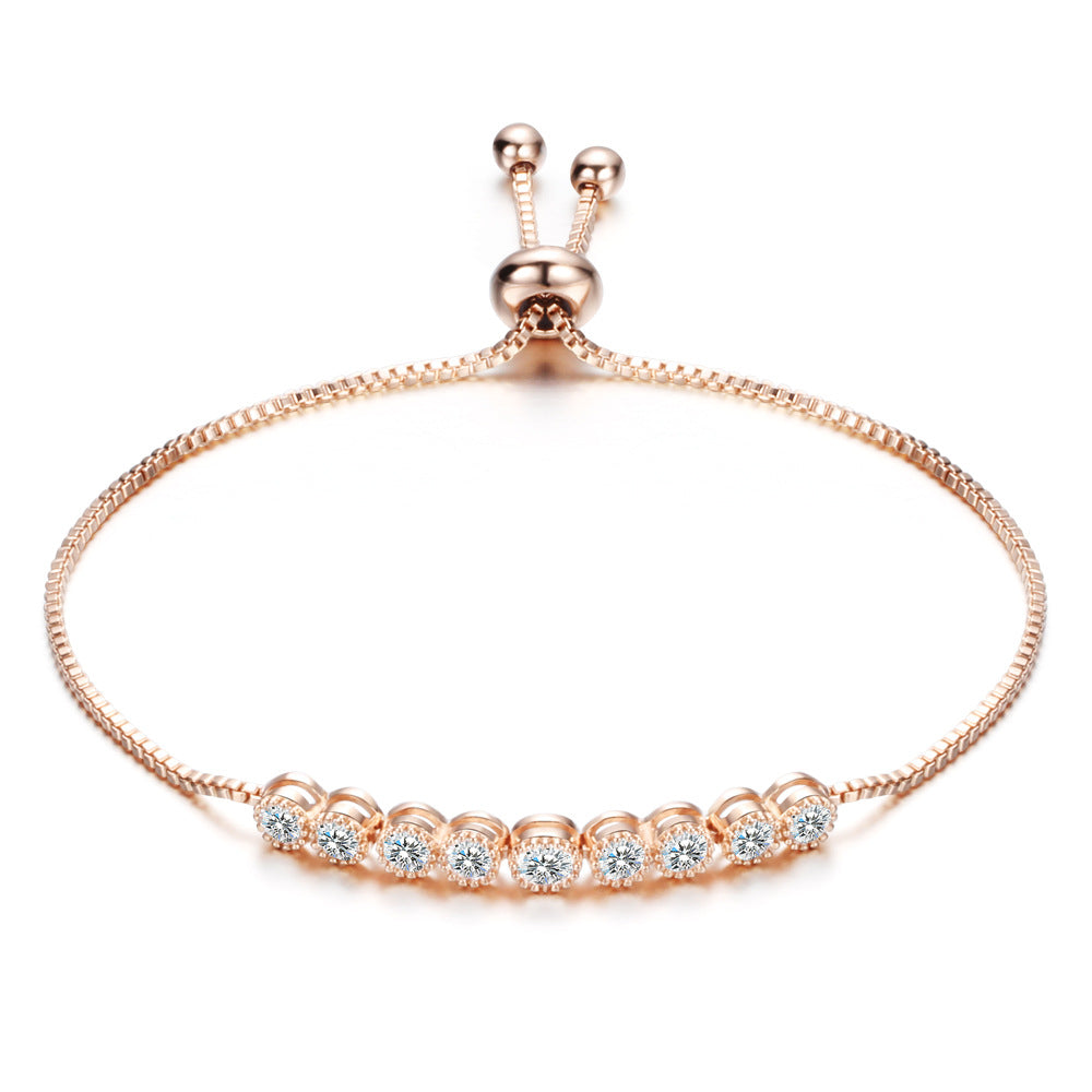 Damen Armband mit funkelnden Zirkonia-Steinen und verstellbarem Zugverschluss Shop Nory