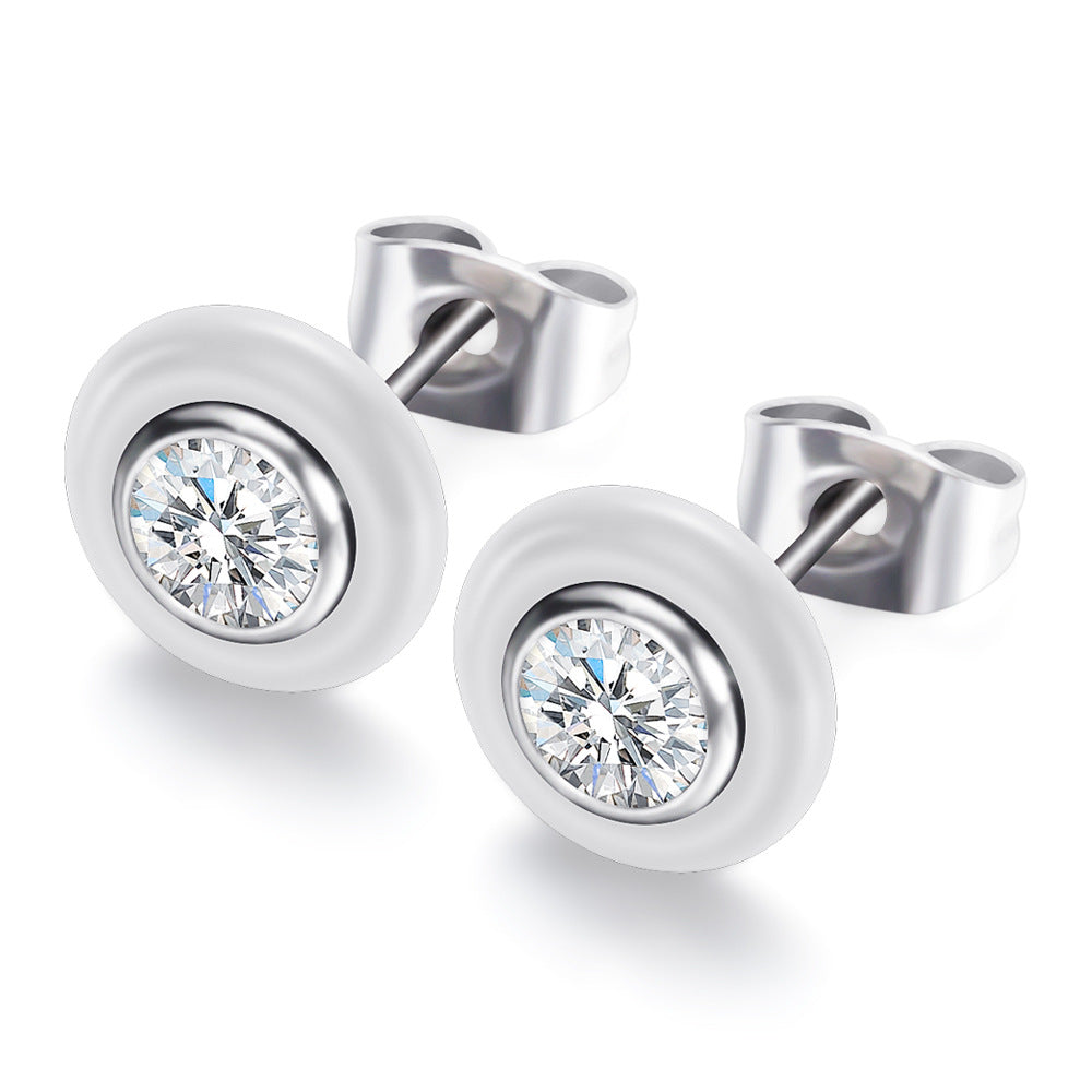 Damen Ohrstecker mit funkelndem Kristall und modernem Design Shop Nory