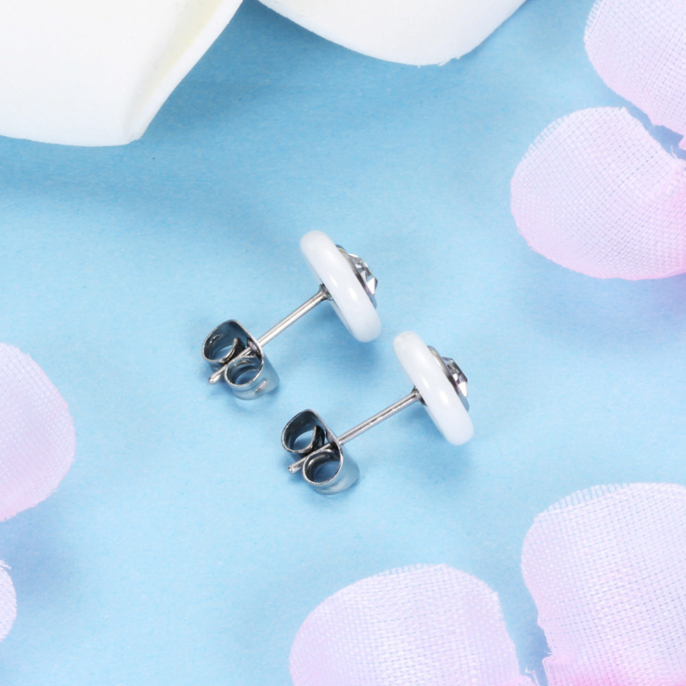 Damen Ohrstecker mit funkelndem Kristall und modernem Design Shop Nory