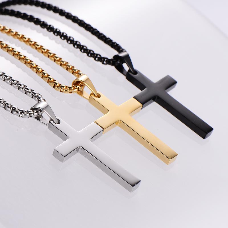 Kreuz Kette in Edelstahl - 18k vergoldet | Shop Nory