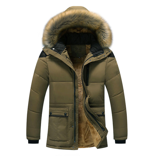 Herren Urbaner Kälteblocker-Parka mit dichter Teddy-Innenfütterung und abnehmbarer Kunstfellkapuze Shop Nory