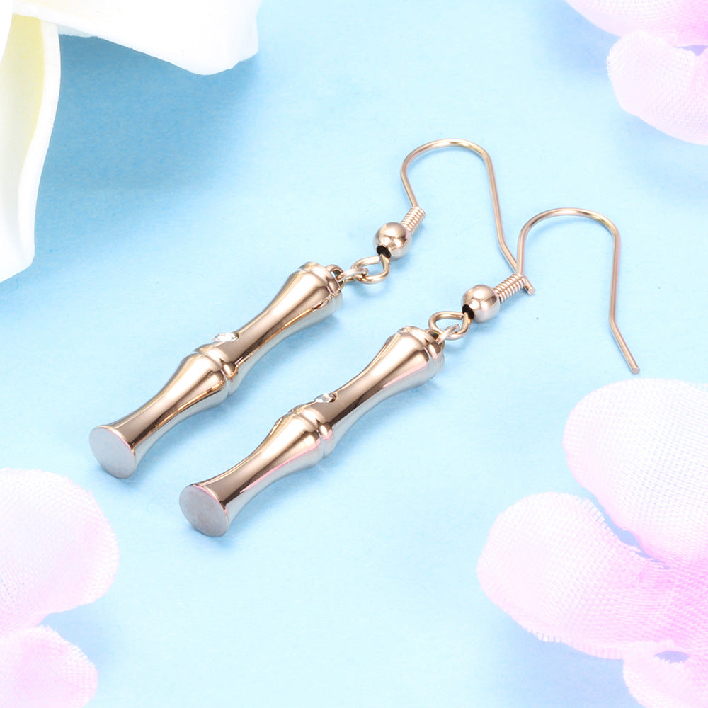 Damen Ohrhänger mit stilvollem Bambusdesign und funkelndem Kristall Shop Nory