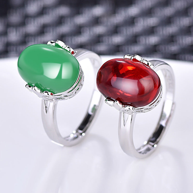 Damenring mit rotem Edelstein und elegantem Design Shop Nory