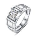 Herrenring mit modernem, dekorativem Design und funkelndem Zirkonia Shop Nory
