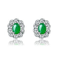 Damen Ohrstecker mit hochwertigem Jade-Element und funkelnden Zirkonia Shop Nory