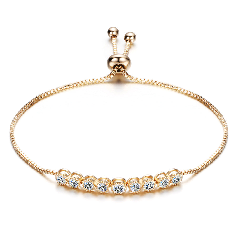 Damen Armband mit funkelnden Zirkonia-Steinen und verstellbarem Zugverschluss Shop Nory