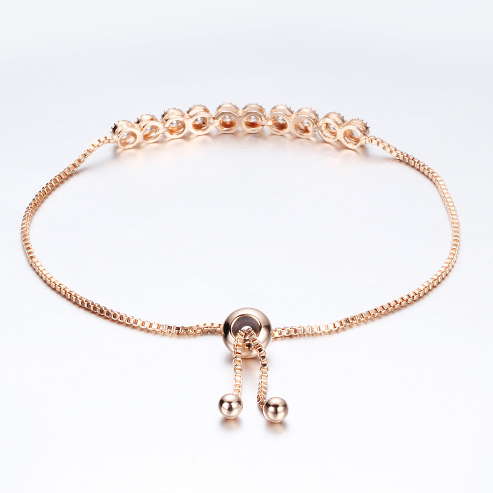 Damen Armband mit funkelnden Zirkonia-Steinen und verstellbarem Zugverschluss Shop Nory