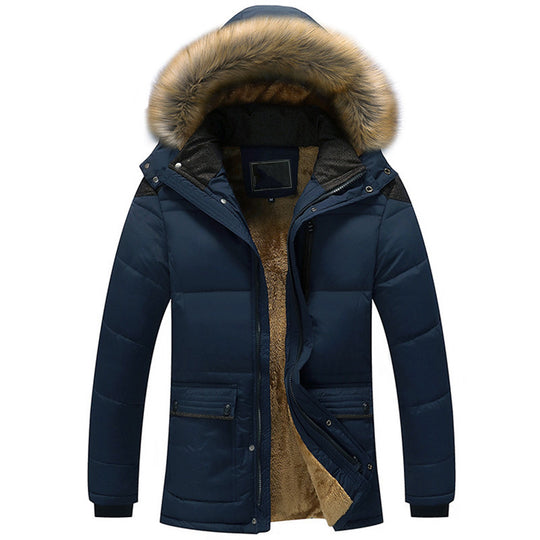 Herren Urbaner Kälteblocker-Parka mit dichter Teddy-Innenfütterung und abnehmbarer Kunstfellkapuze Shop Nory