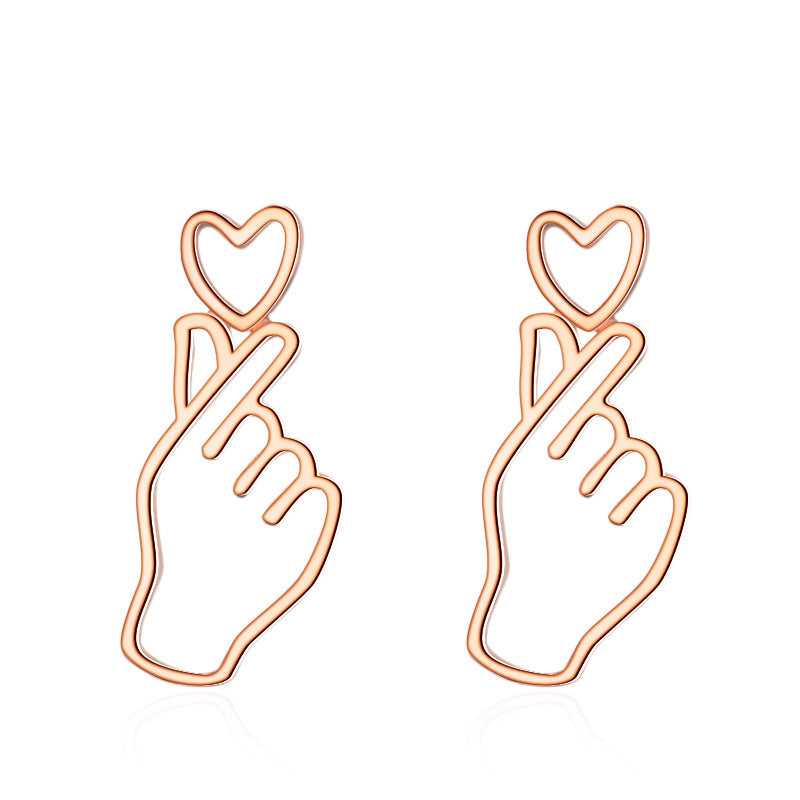 Damen Ohrringe mit modernem Herz- und Handdesign Shop Nory