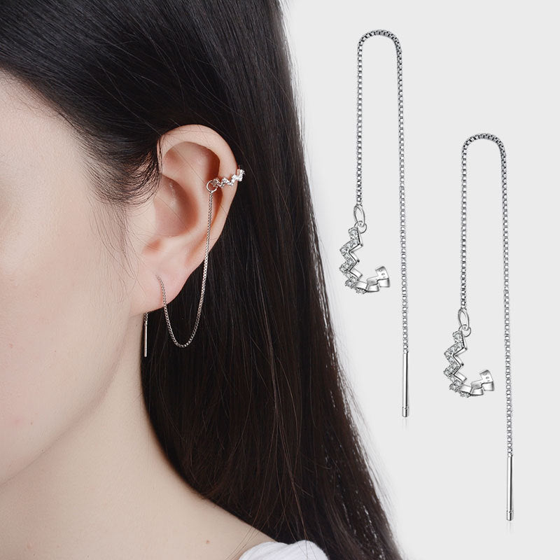 Damenohrringe mit zigarrenförmigem Zirkonia-Besatz und elegantem Design Shop Nory