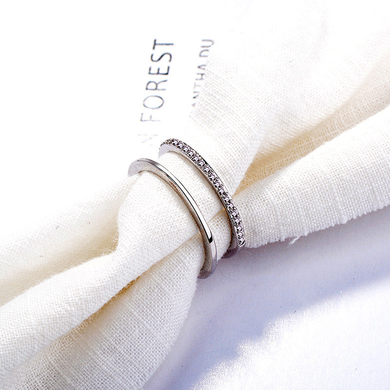 Damen Offener Ring mit funkelndem Zirkonia-Besatz Shop Nory