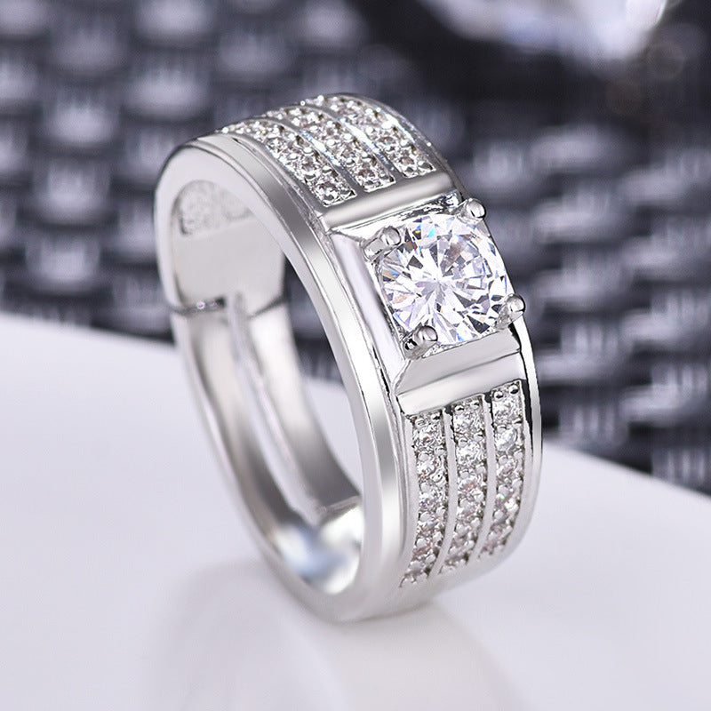Damen eleganter Ring mit funkelndem Zirkonia-Besatz und modernem Design Shop Nory