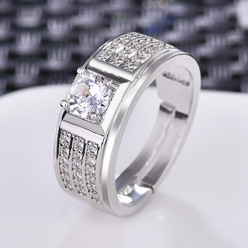 Damen eleganter Ring mit funkelndem Zirkonia-Besatz und modernem Design Shop Nory