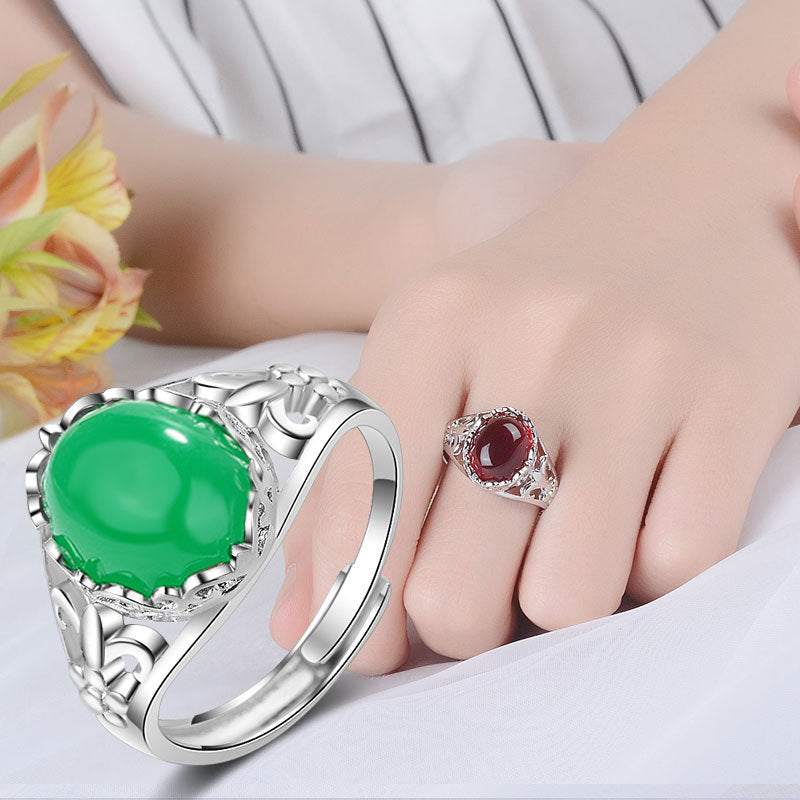 Damen eleganter Ring mit rotem Edelstein Shop Nory
