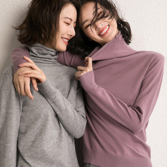 Damen leichter Feinstrick-Rollkragenpullover mit schmalem Schnitt Shop Nory