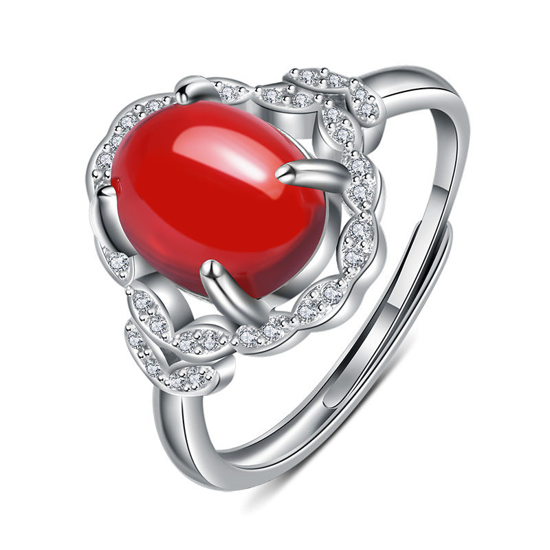 Damenring mit elegantem Jade-Edelstein und funkelndem Zirkonia-Besatz Shop Nory