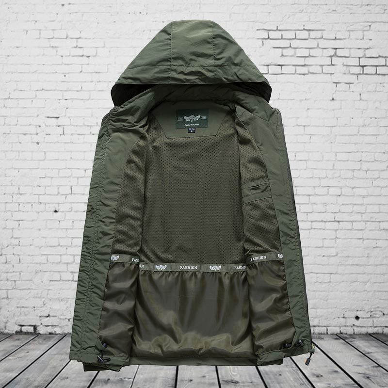 Herren Kapuzen-Softshelljacke mit Mesh-Innenfutter und multifunktionalen Reißverschlusstaschen Shop Nory