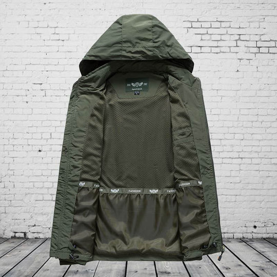 Herren Kapuzen-Softshelljacke mit Mesh-Innenfutter und multifunktionalen Reißverschlusstaschen Shop Nory
