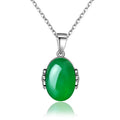 Damen Halskette mit hochwertigem Jade-Anhänger und detaillierter Silberfassung Shop Nory