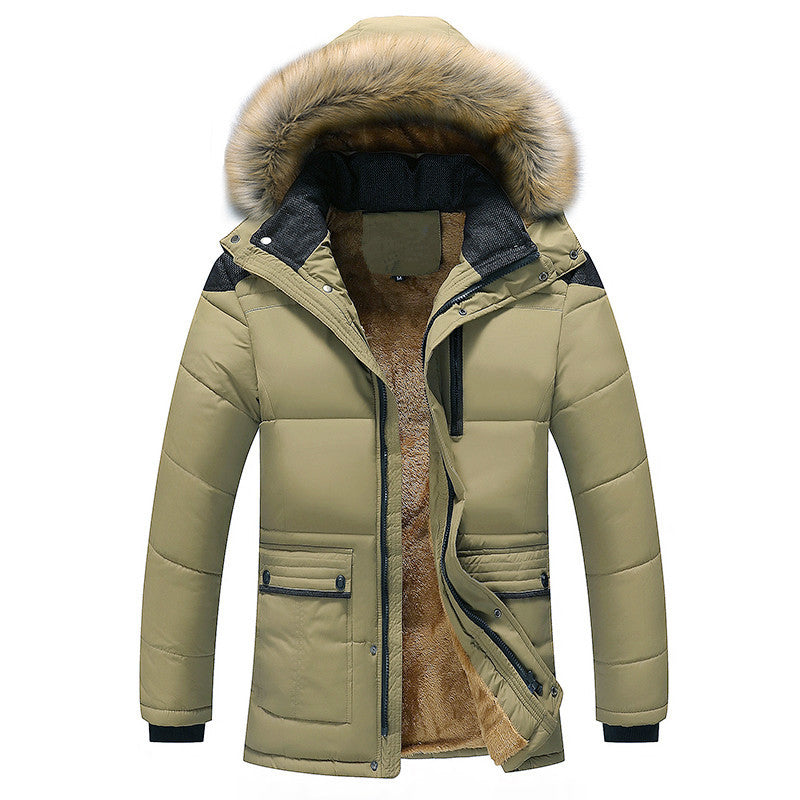 Herren Urbaner Kälteblocker-Parka mit dichter Teddy-Innenfütterung und abnehmbarer Kunstfellkapuze Shop Nory